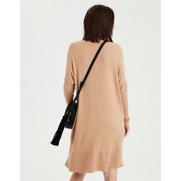 American Eagle Black Plush Shift Sweater Dress - Picture 7 of 8